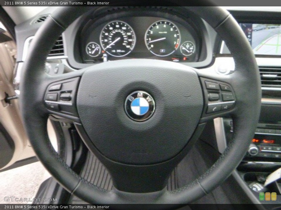 Black Interior Steering Wheel for the 2011 BMW 5 Series 535i xDrive Gran Turismo #86684466