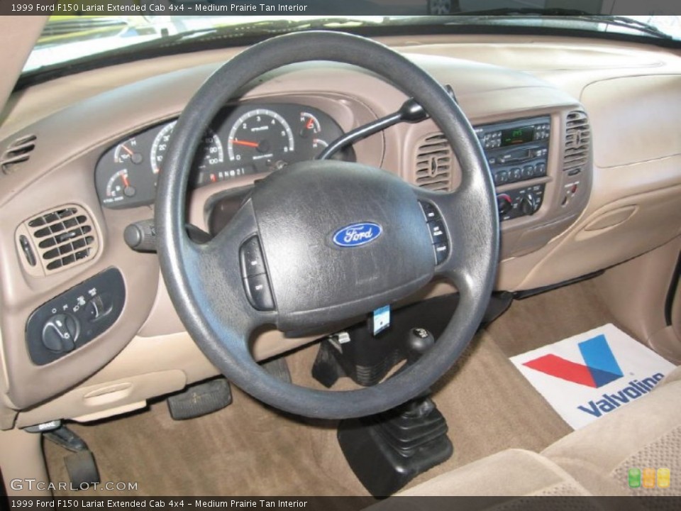 Medium Prairie Tan Interior Steering Wheel for the 1999 Ford F150 Lariat Extended Cab 4x4 #86684931