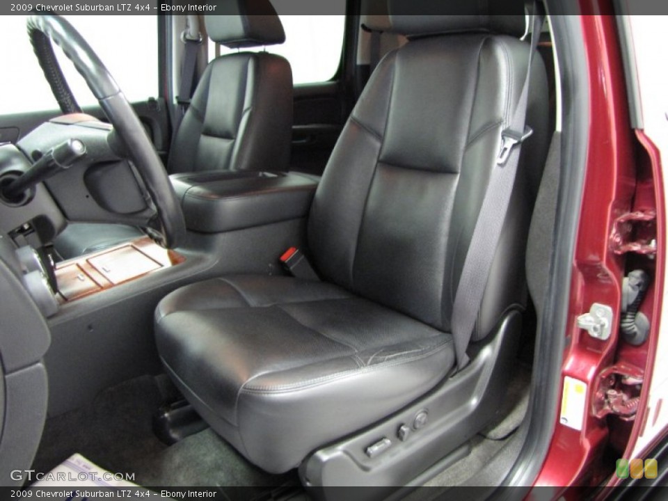 Ebony Interior Front Seat for the 2009 Chevrolet Suburban LTZ 4x4 #86685249