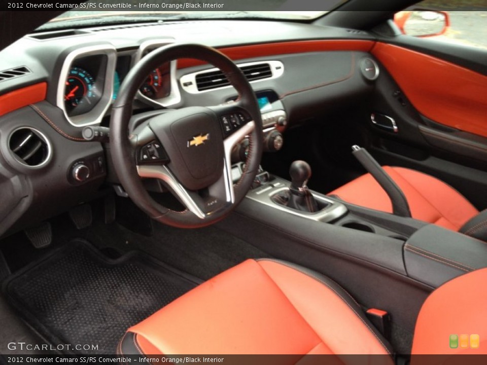 Inferno Orange/Black Interior Prime Interior for the 2012 Chevrolet Camaro SS/RS Convertible #86688798