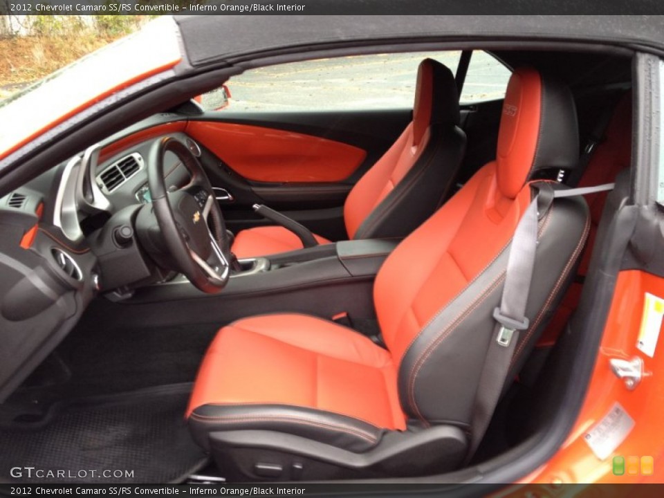 Inferno Orange/Black Interior Front Seat for the 2012 Chevrolet Camaro SS/RS Convertible #86688822