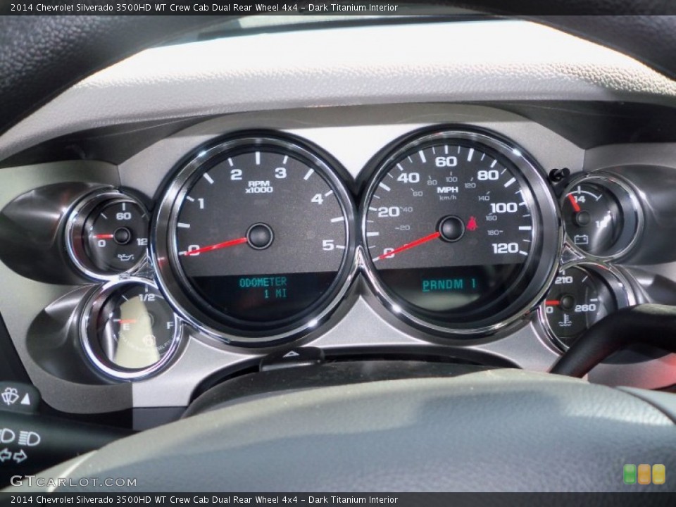 Dark Titanium Interior Gauges for the 2014 Chevrolet Silverado 3500HD WT Crew Cab Dual Rear Wheel 4x4 #86696385
