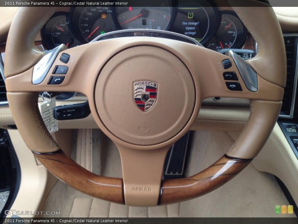 Cognac/Cedar Natural Leather Interior Steering Wheel for the 2011 Porsche Panamera 4S #86698695