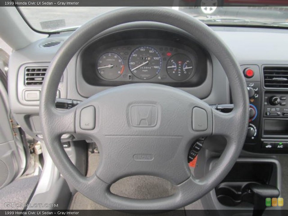Gray Interior Steering Wheel for the 1999 Honda Civic LX Sedan #86701314