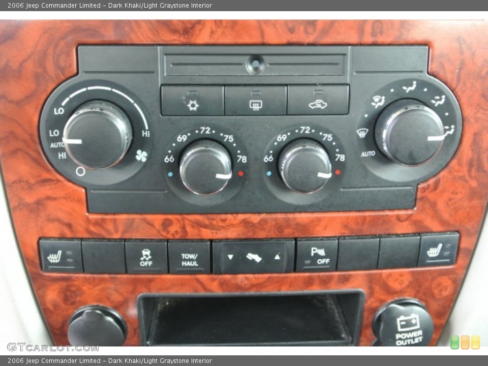Dark Khaki/Light Graystone Interior Controls for the 2006 Jeep Commander Limited #86704089
