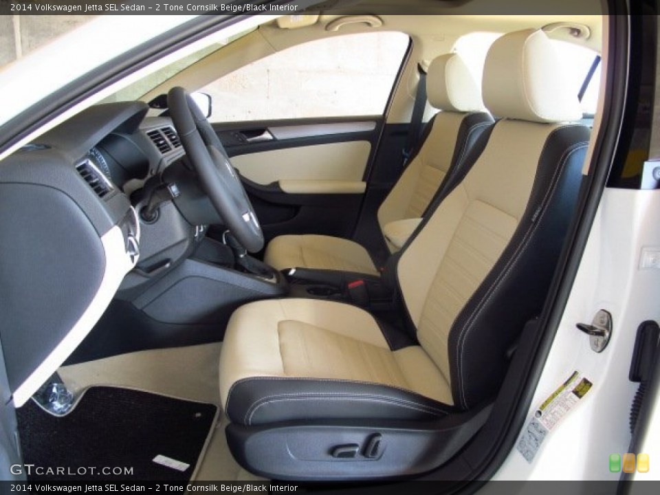 2 Tone Cornsilk Beige/Black Interior Photo for the 2014 Volkswagen Jetta SEL Sedan #86713095