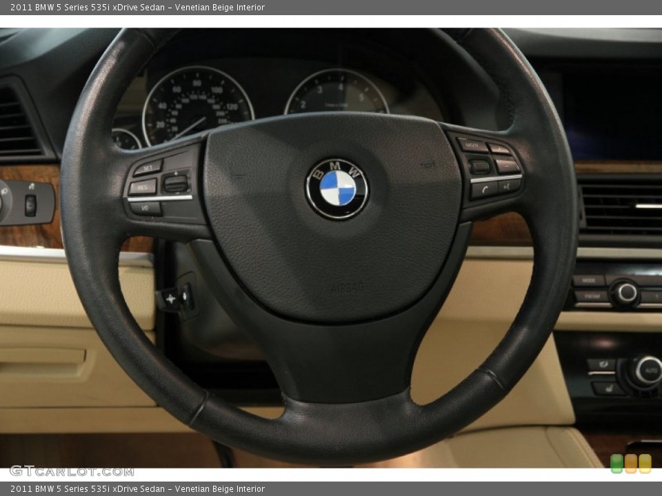 Venetian Beige Interior Steering Wheel for the 2011 BMW 5 Series 535i xDrive Sedan #86714520