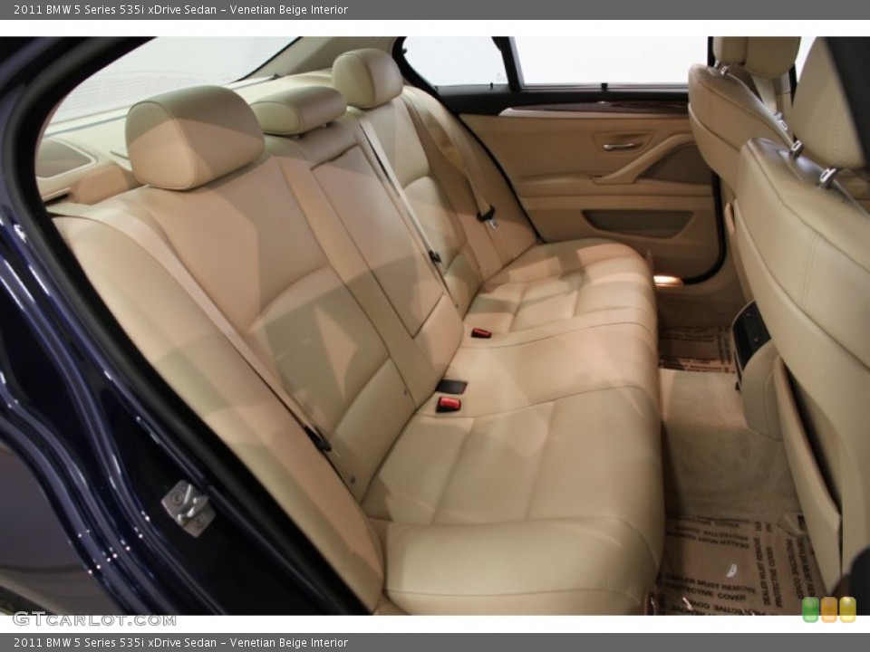 Venetian Beige Interior Rear Seat for the 2011 BMW 5 Series 535i xDrive Sedan #86714995