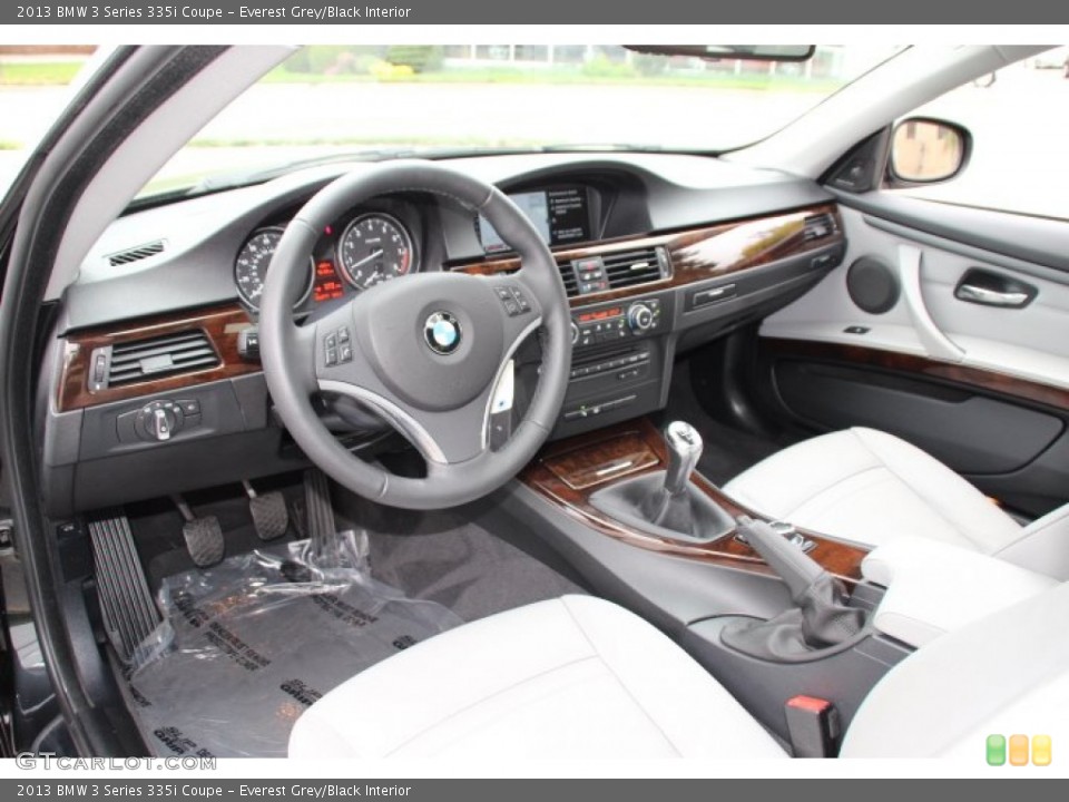 Everest Grey/Black Interior Prime Interior for the 2013 BMW 3 Series 335i Coupe #86732442