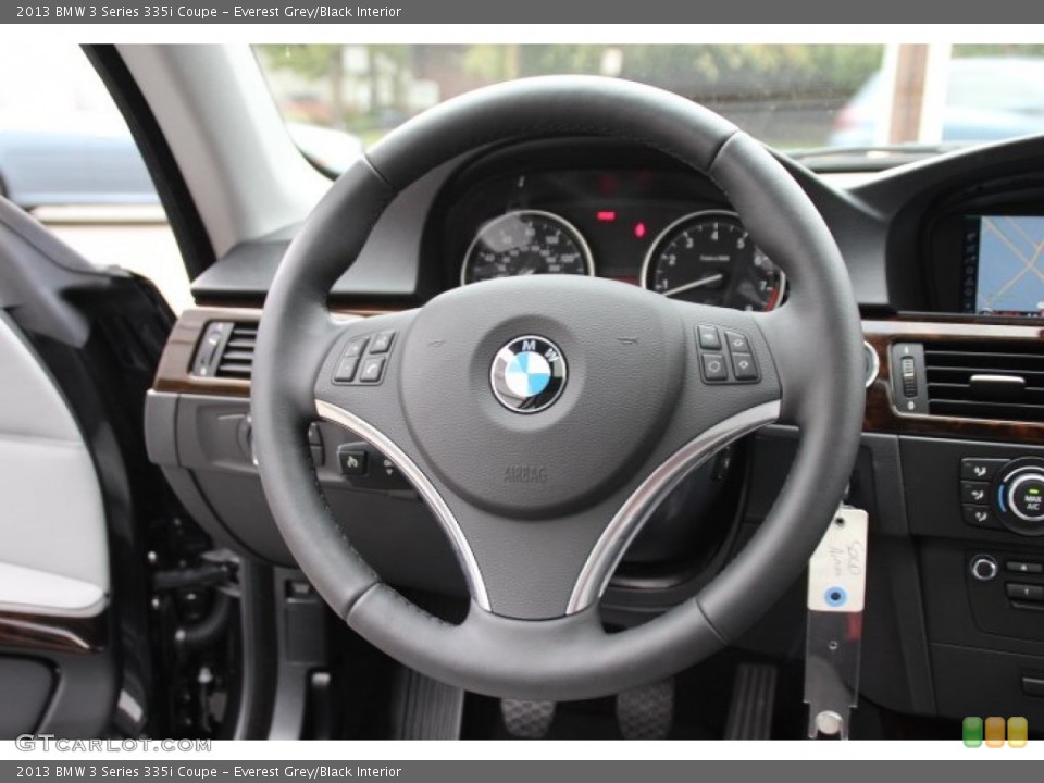 Everest Grey/Black Interior Steering Wheel for the 2013 BMW 3 Series 335i Coupe #86732571