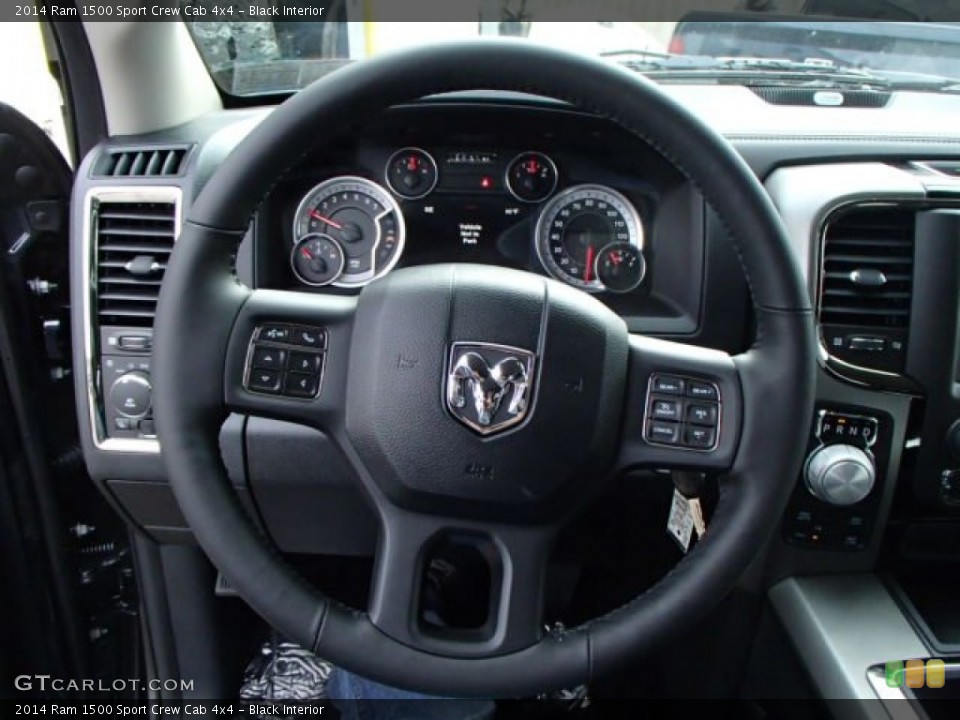 Black Interior Steering Wheel for the 2014 Ram 1500 Sport Crew Cab 4x4 #86753640