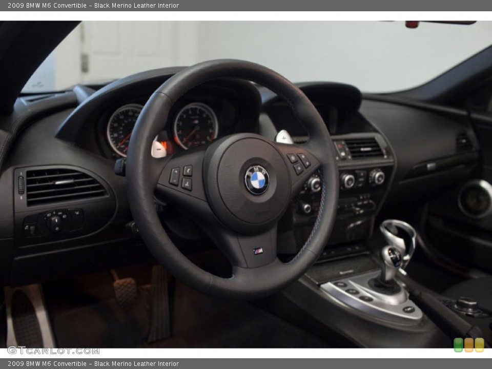 Black Merino Leather Interior Steering Wheel for the 2009 BMW M6 Convertible #86758425