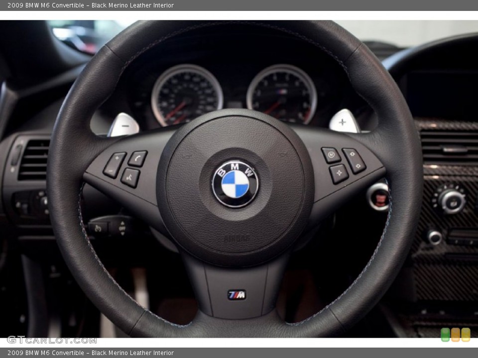 Black Merino Leather Interior Steering Wheel for the 2009 BMW M6 Convertible #86758494