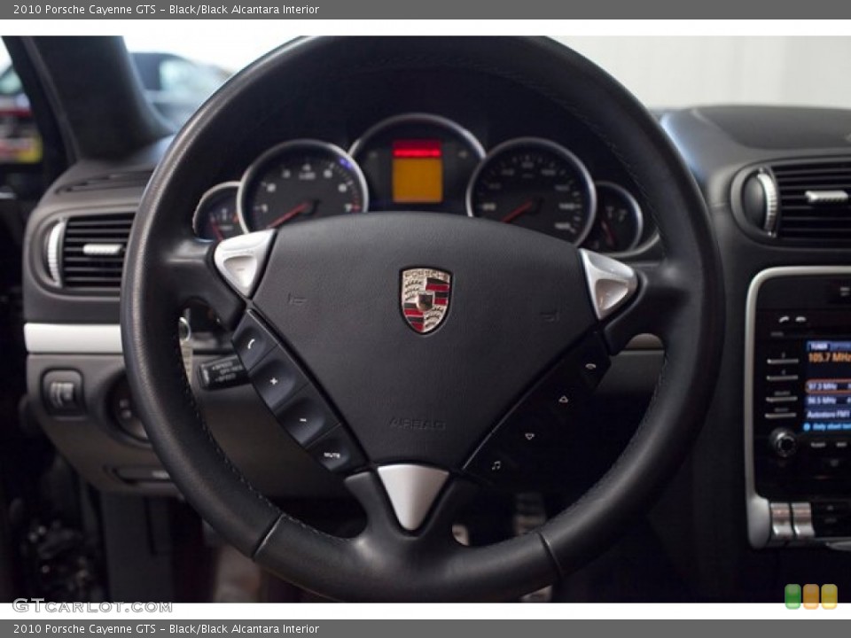 Black/Black Alcantara Interior Steering Wheel for the 2010 Porsche Cayenne GTS #86759871