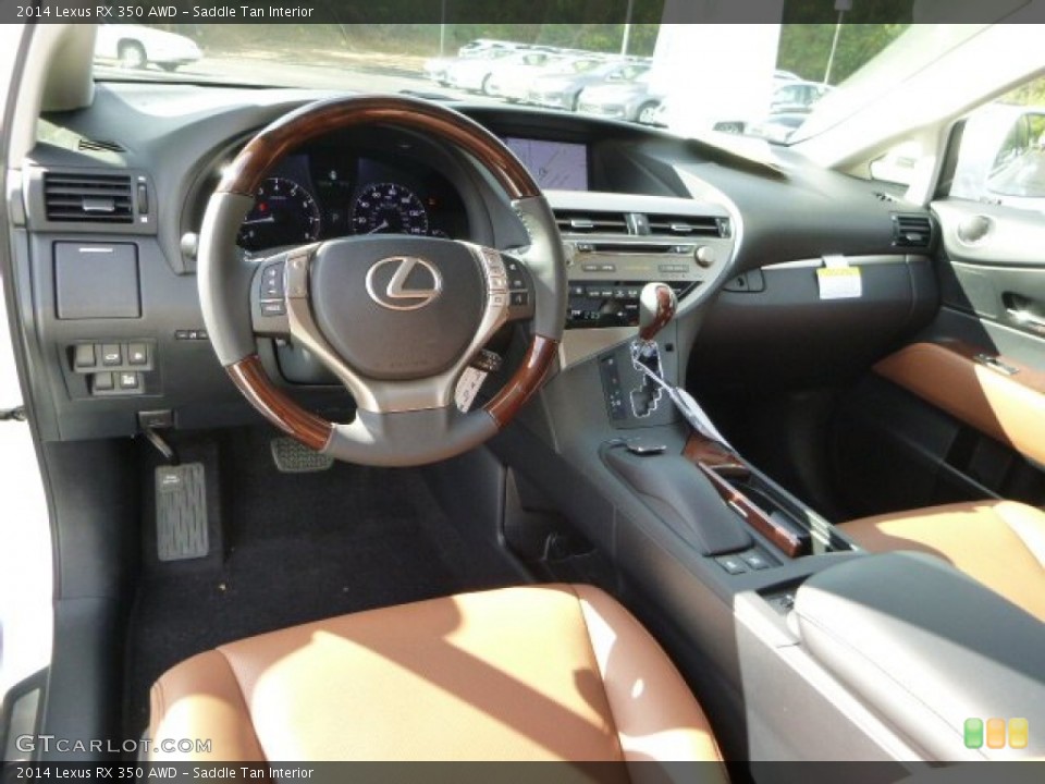 Saddle Tan Interior Prime Interior for the 2014 Lexus RX 350 AWD #86763855