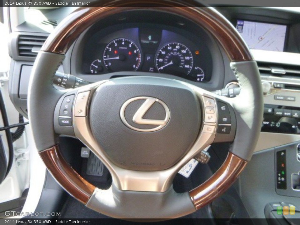 Saddle Tan Interior Steering Wheel for the 2014 Lexus RX 350 AWD #86763918
