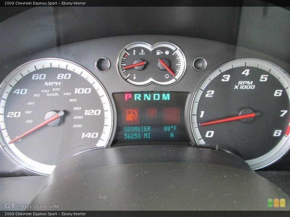 Ebony Interior Gauges for the 2009 Chevrolet Equinox Sport #86771574