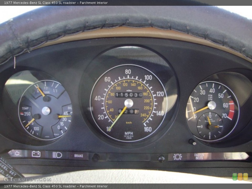 Parchment Interior Gauges for the 1977 Mercedes-Benz SL Class 450 SL roadster #86772294