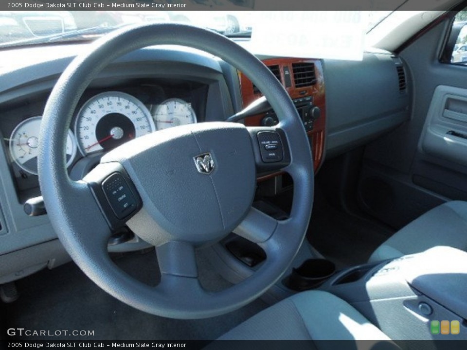 Medium Slate Gray Interior Steering Wheel for the 2005 Dodge Dakota SLT Club Cab #86788995