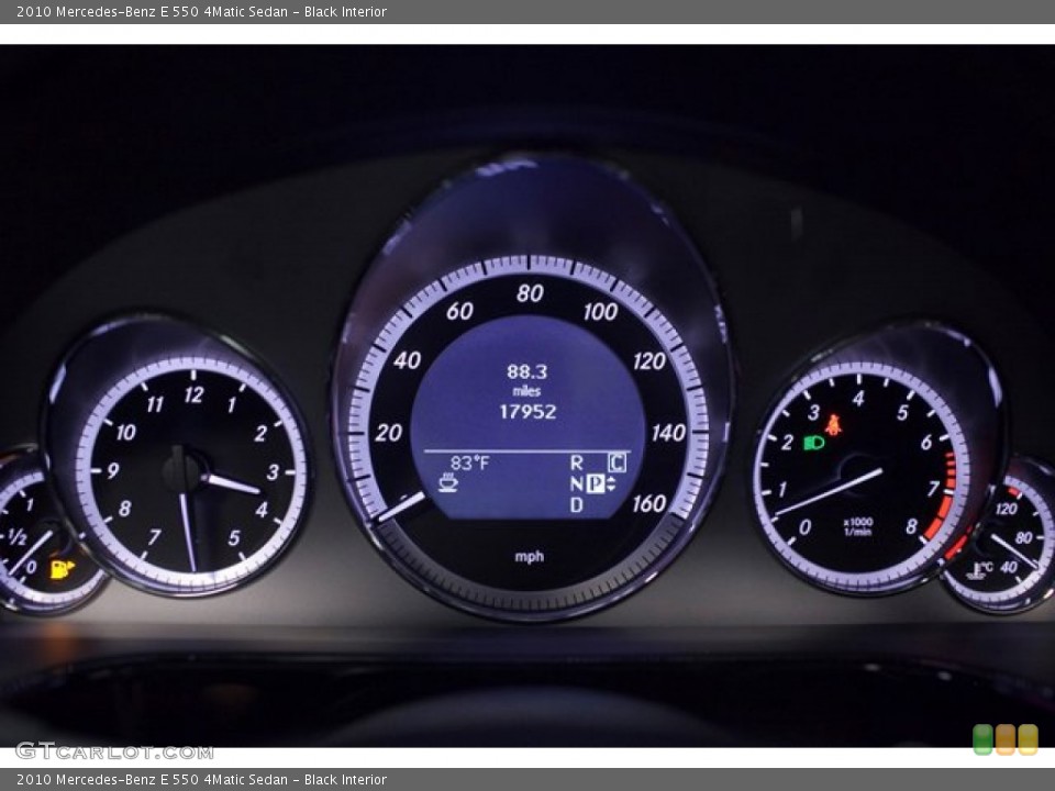 Black Interior Gauges for the 2010 Mercedes-Benz E 550 4Matic Sedan #86790426