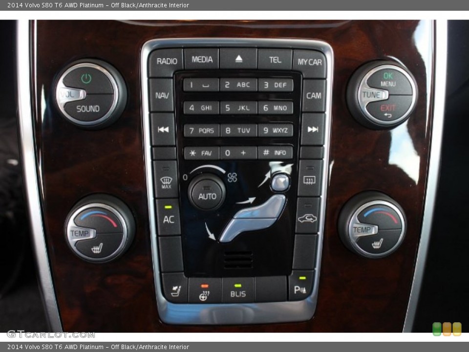 Off Black/Anthracite Interior Controls for the 2014 Volvo S80 T6 AWD Platinum #86799309
