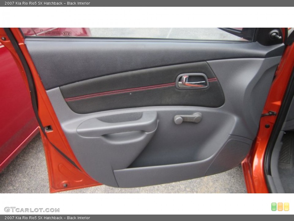 Black Interior Door Panel for the 2007 Kia Rio Rio5 SX Hatchback #86816324