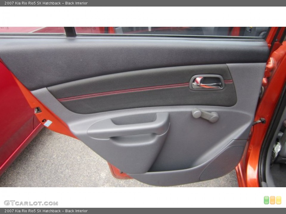 Black Interior Door Panel for the 2007 Kia Rio Rio5 SX Hatchback #86816348