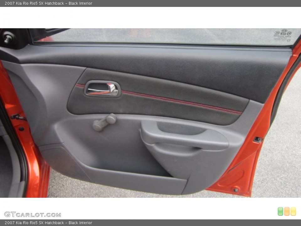 Black Interior Door Panel for the 2007 Kia Rio Rio5 SX Hatchback #86816399