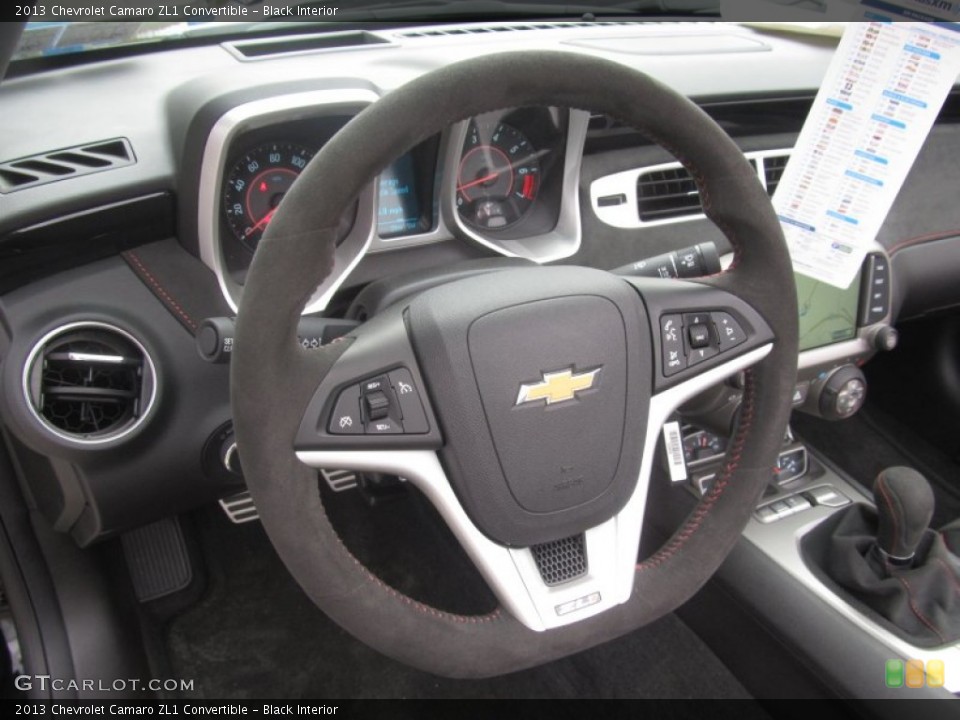 Black Interior Steering Wheel for the 2013 Chevrolet Camaro ZL1 Convertible #86816909