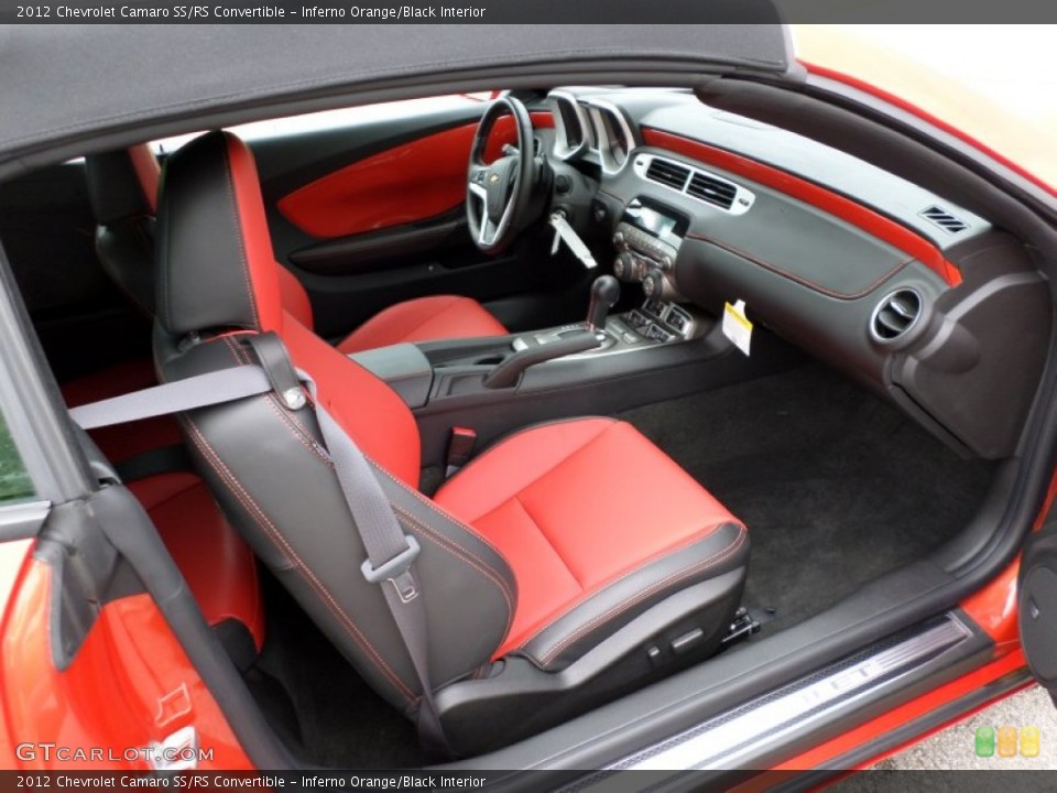 Inferno Orange/Black Interior Front Seat for the 2012 Chevrolet Camaro SS/RS Convertible #86825164
