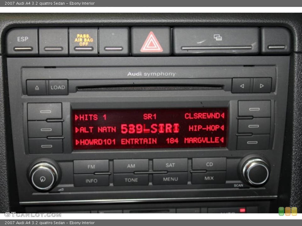 Ebony Interior Audio System for the 2007 Audi A4 3.2 quattro Sedan #86825351