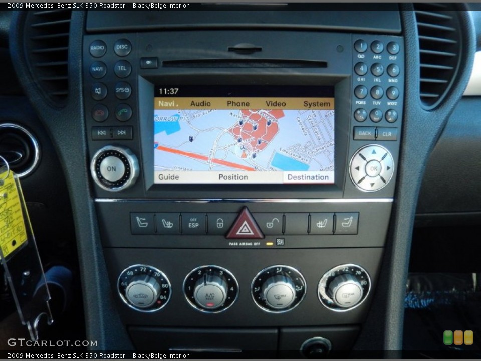 Black/Beige Interior Controls for the 2009 Mercedes-Benz SLK 350 Roadster #86827520