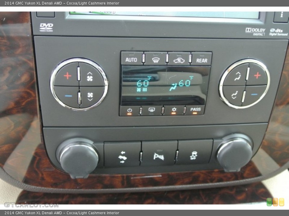 Cocoa/Light Cashmere Interior Controls for the 2014 GMC Yukon XL Denali AWD #86830106