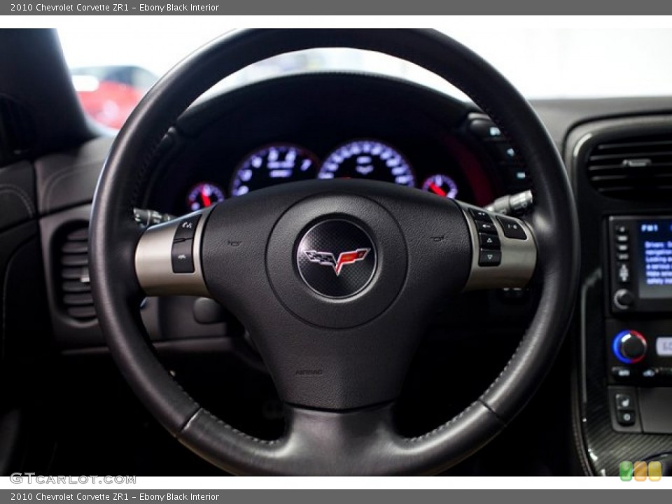 Ebony Black Interior Steering Wheel for the 2010 Chevrolet Corvette ZR1 #86837060