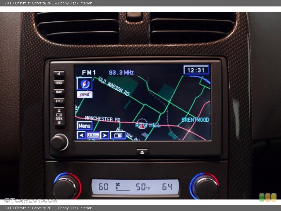Ebony Black Interior Navigation for the 2010 Chevrolet Corvette ZR1 #86837261