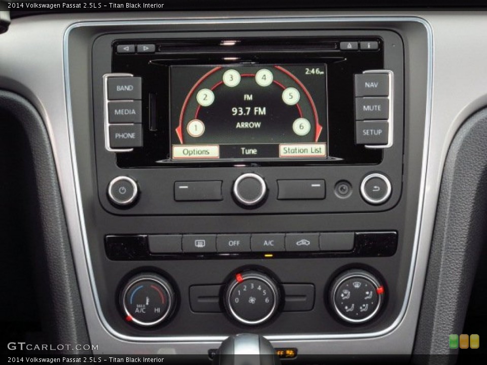 Titan Black Interior Controls for the 2014 Volkswagen Passat 2.5L S #86858718