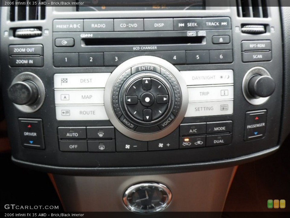 Brick/Black Interior Controls for the 2006 Infiniti FX 35 AWD #86866962