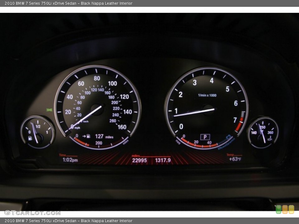 Black Nappa Leather Interior Gauges for the 2010 BMW 7 Series 750Li xDrive Sedan #86875662