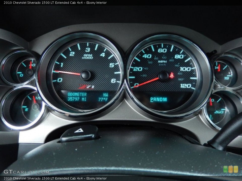 Ebony Interior Gauges for the 2010 Chevrolet Silverado 1500 LT Extended Cab 4x4 #86876661