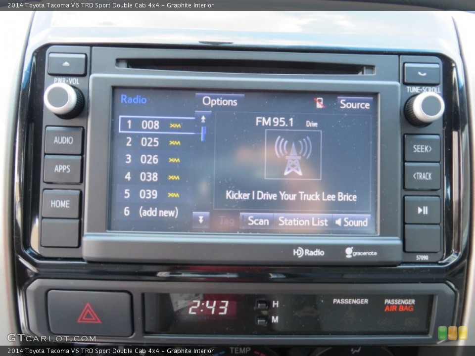 Graphite Interior Controls for the 2014 Toyota Tacoma V6 TRD Sport Double Cab 4x4 #86881995