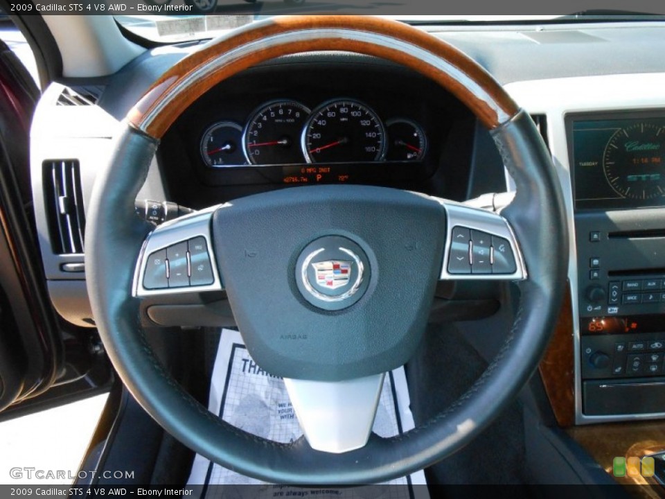 Ebony Interior Steering Wheel for the 2009 Cadillac STS 4 V8 AWD #86887857