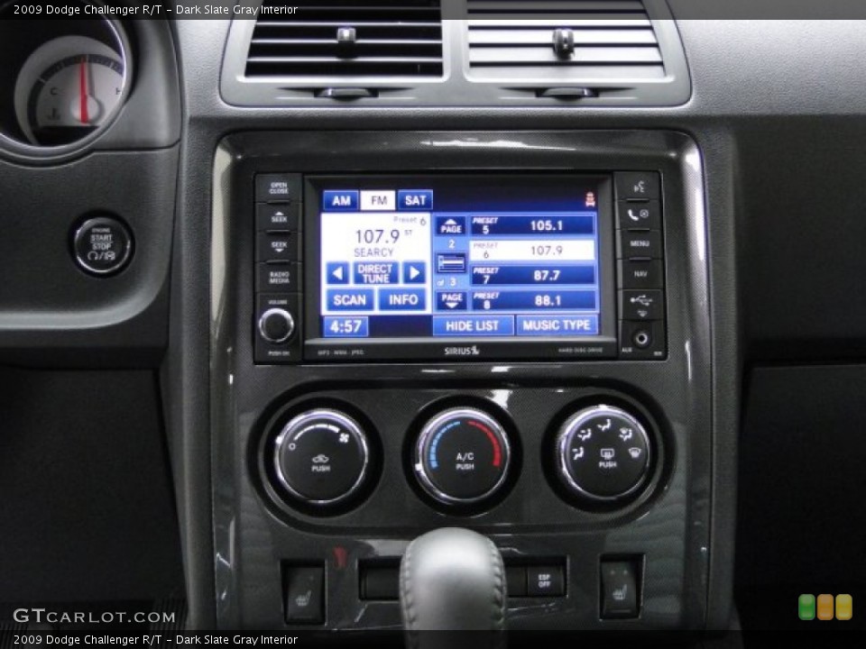 Dark Slate Gray Interior Controls for the 2009 Dodge Challenger R/T #86897278