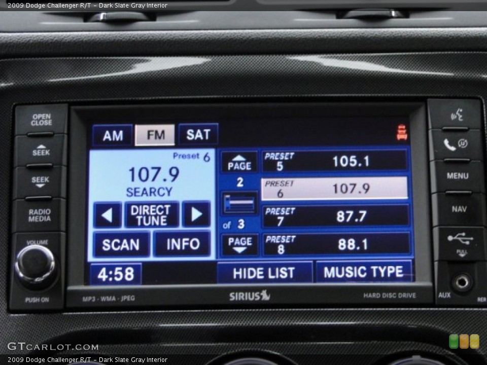 Dark Slate Gray Interior Audio System for the 2009 Dodge Challenger R/T #86897347
