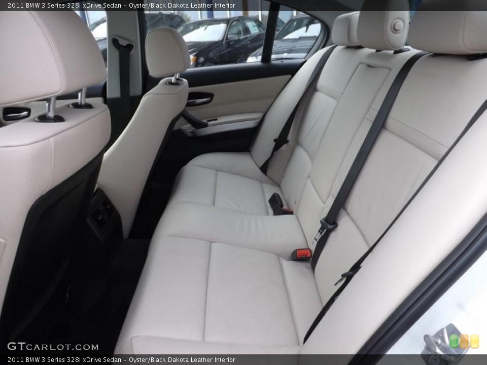 Oyster/Black Dakota Leather Interior Rear Seat for the 2011 BMW 3 Series 328i xDrive Sedan #86905876