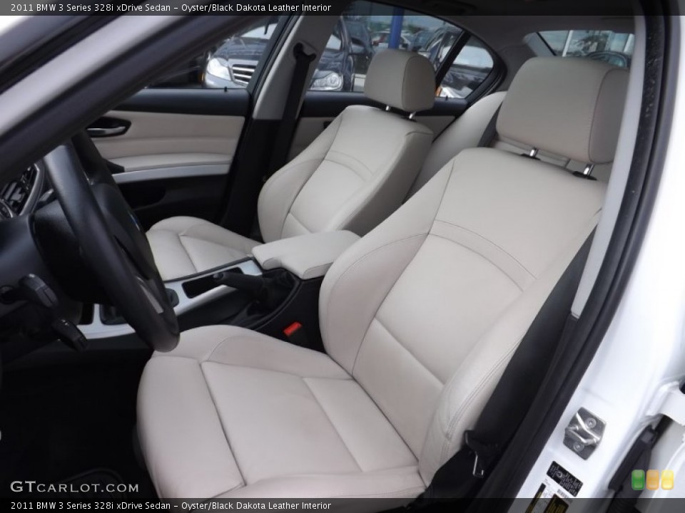 Oyster/Black Dakota Leather Interior Front Seat for the 2011 BMW 3 Series 328i xDrive Sedan #86905978