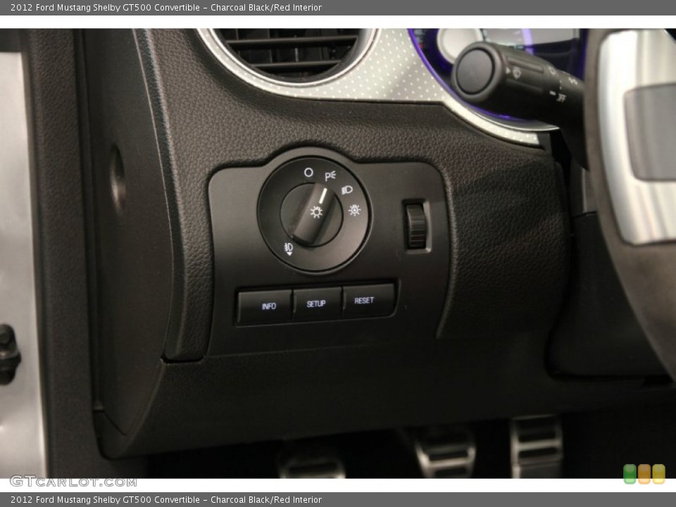 Charcoal Black/Red Interior Controls for the 2012 Ford Mustang Shelby GT500 Convertible #86907151