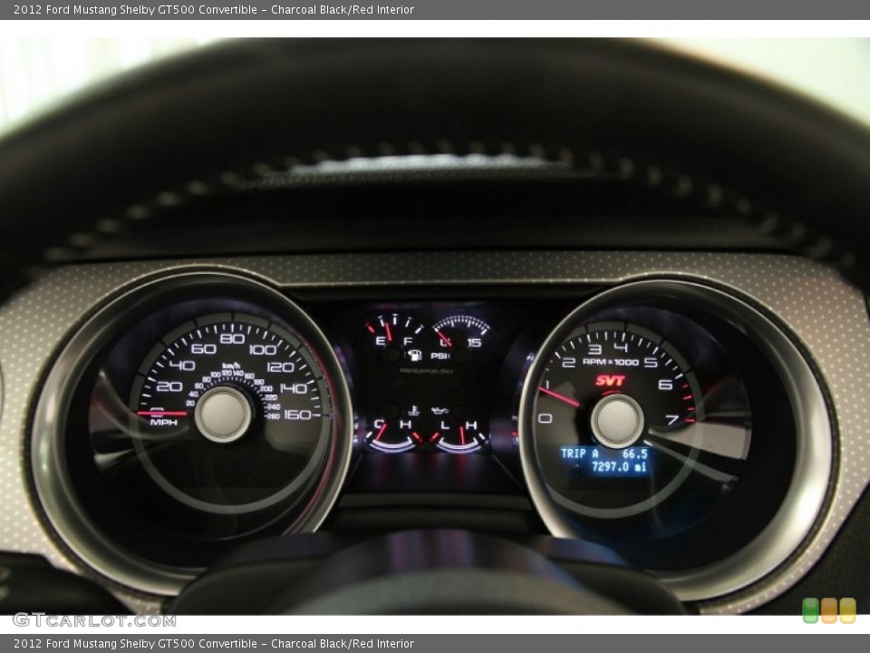 Charcoal Black/Red Interior Gauges for the 2012 Ford Mustang Shelby GT500 Convertible #86907304