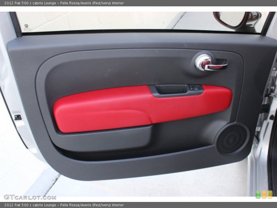 Pelle Rossa/Avorio (Red/Ivory) Interior Door Panel for the 2012 Fiat 500 c cabrio Lounge #86907655
