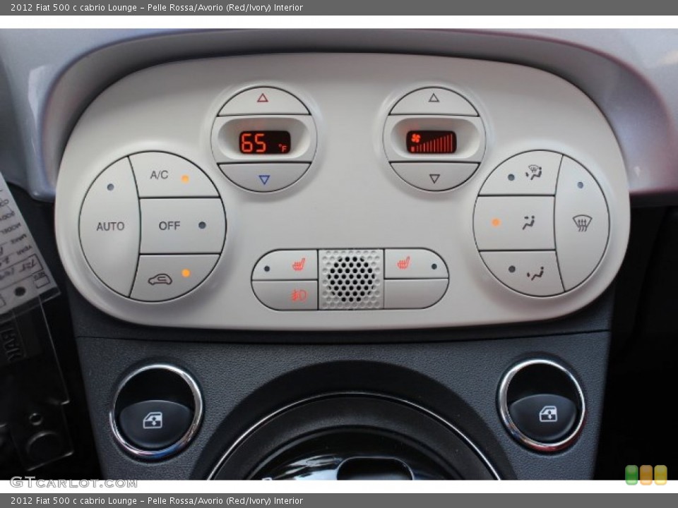 Pelle Rossa/Avorio (Red/Ivory) Interior Controls for the 2012 Fiat 500 c cabrio Lounge #86907817