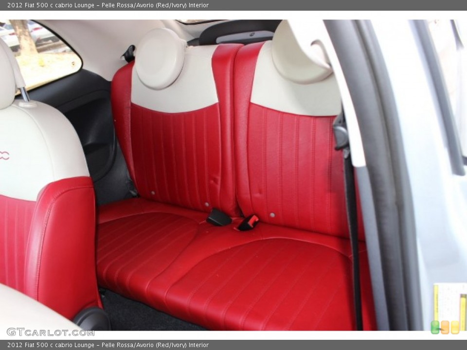 Pelle Rossa/Avorio (Red/Ivory) Interior Rear Seat for the 2012 Fiat 500 c cabrio Lounge #86907886